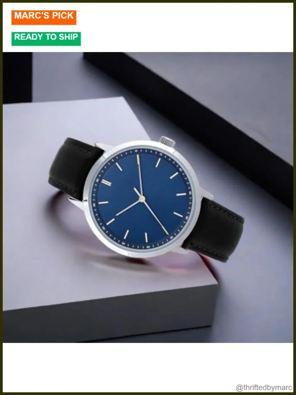 Large Dial Arabic Numerals Modern Classic Wrist Watch with Leather Strap Quartz